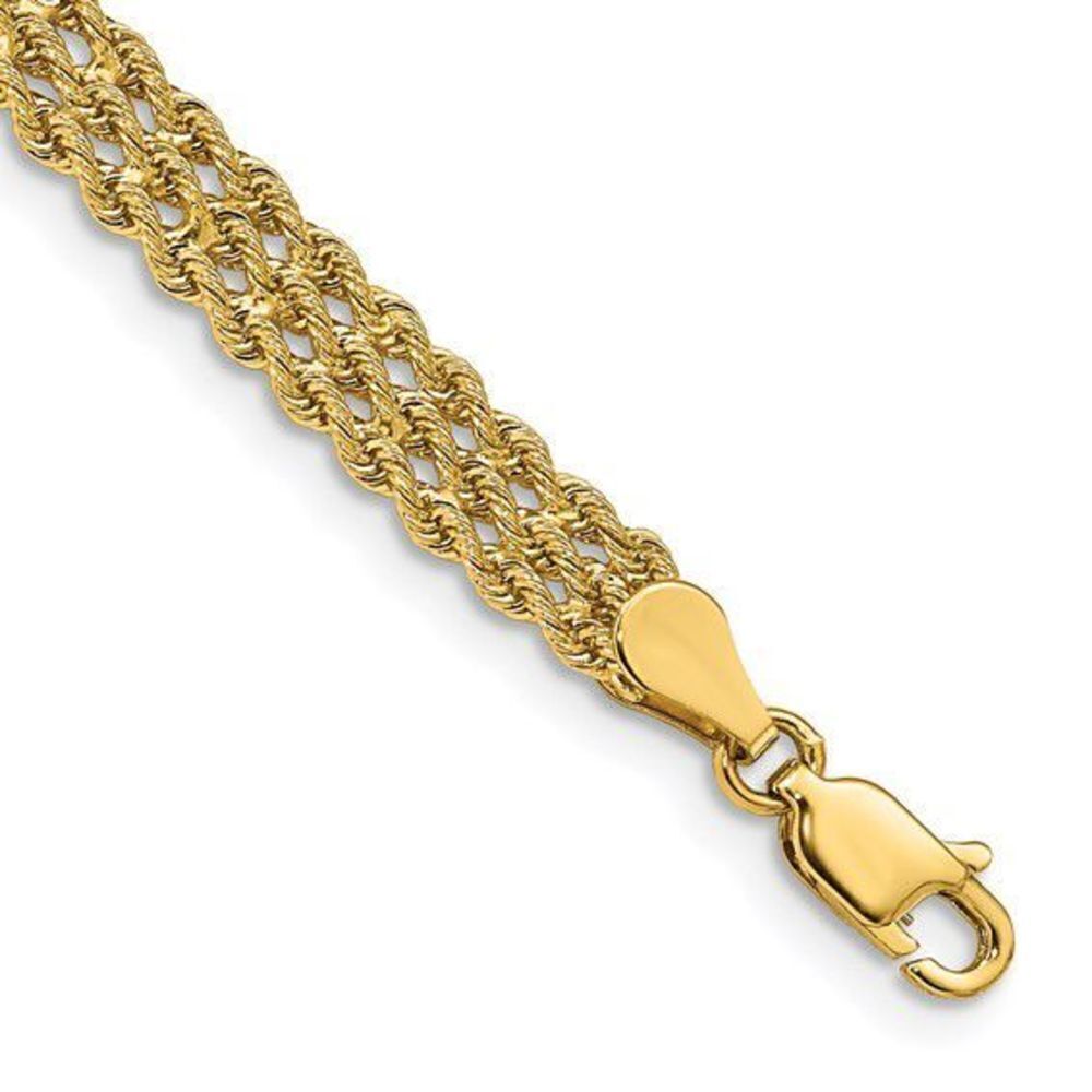 14k 5.5mm Triple Strand Rope Bracelet